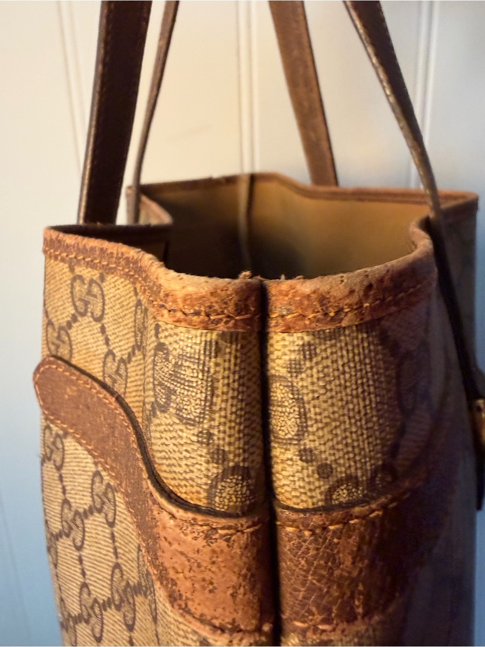 Vintage Gucci GG Supreme Monogram Tote Bag Brown - Picture 5 of 16